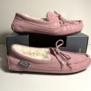 Harve Bernard Women's Leather Moccasins Pink Slippers SZ 7